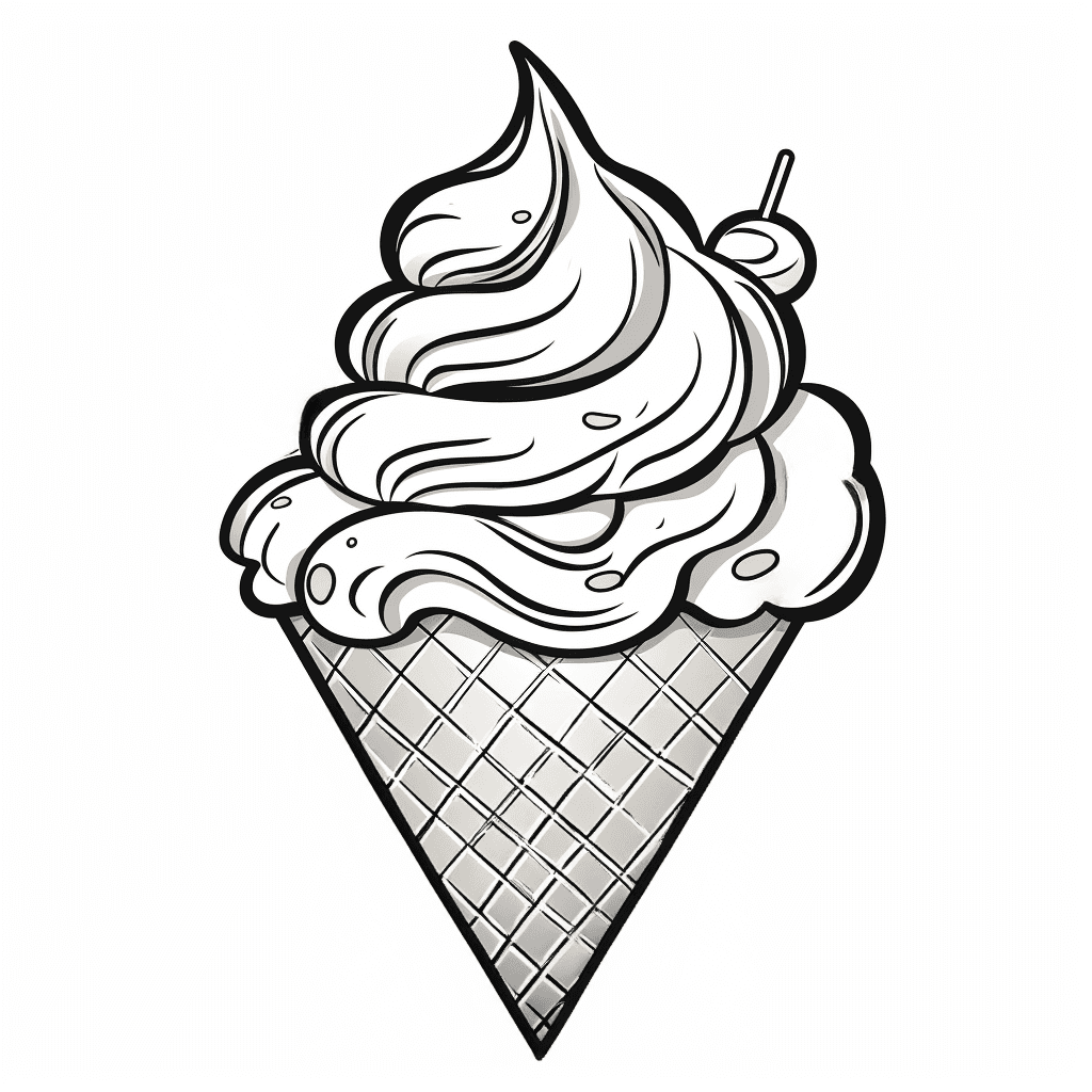 Раскраска с изображением мороженого