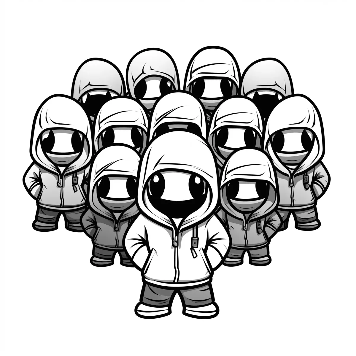 Картинка за оцветяване на героите от играта Among Us: Кой е Импостора?