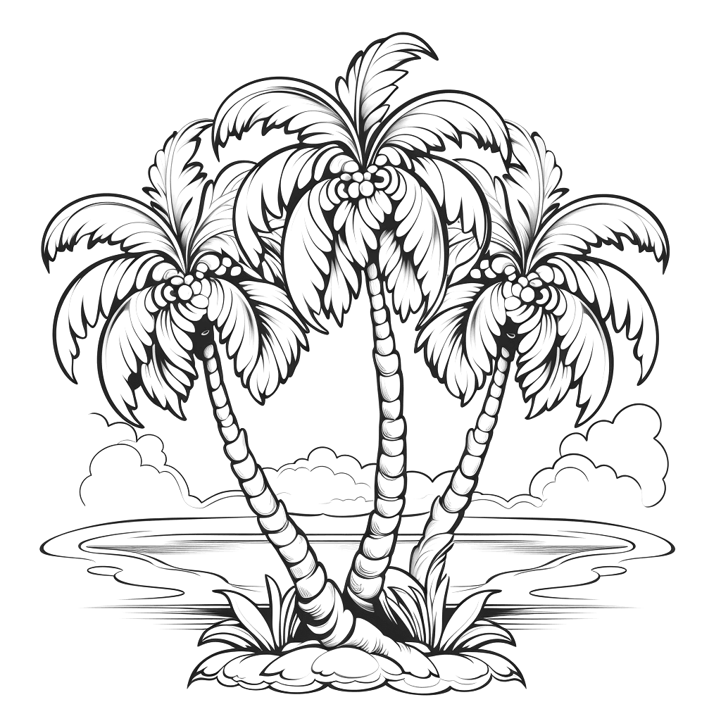 Картинка за оцветяване на Палми