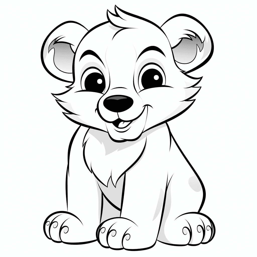 Картинка за оцветяване на бебе полярно мече