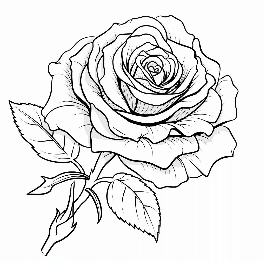 Картинка за оцветяване на Роза