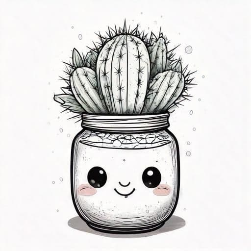 Картинка за оцветяване на Кактус