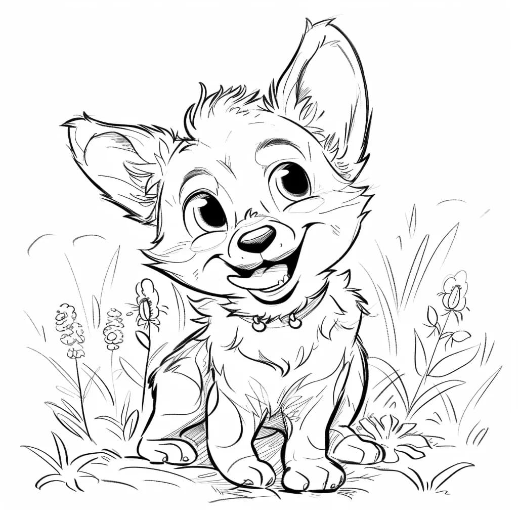 Baby German Shepherd coloring page