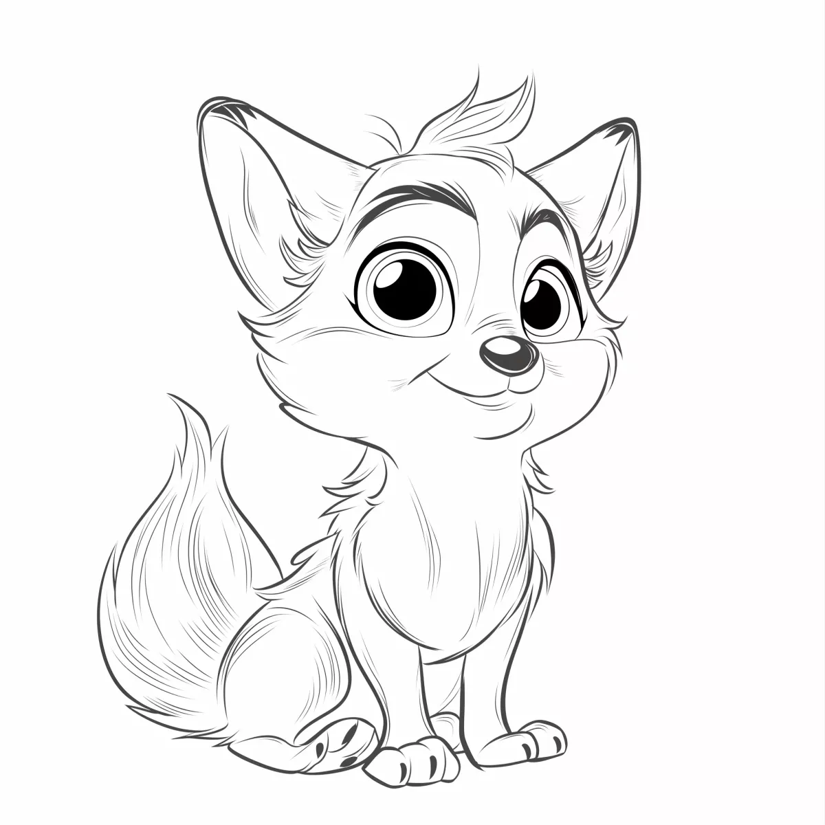 Sevimli Küçük Tilki boyama sayfası