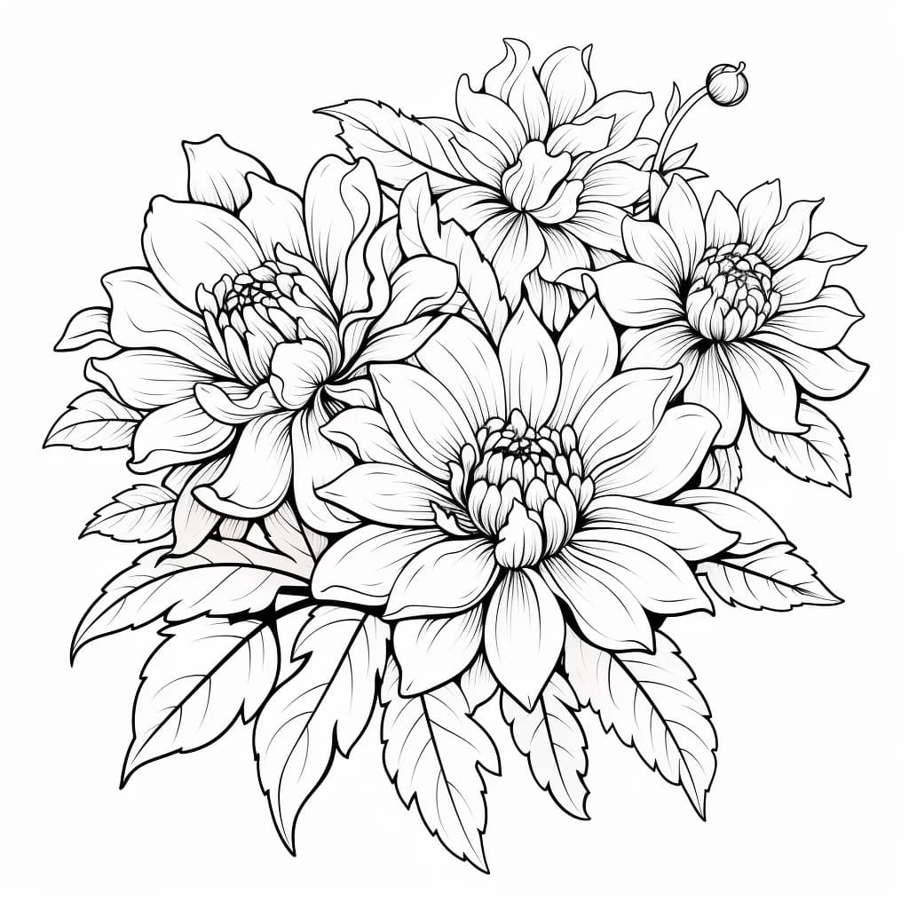 Картинка за оцветяване на Цветя