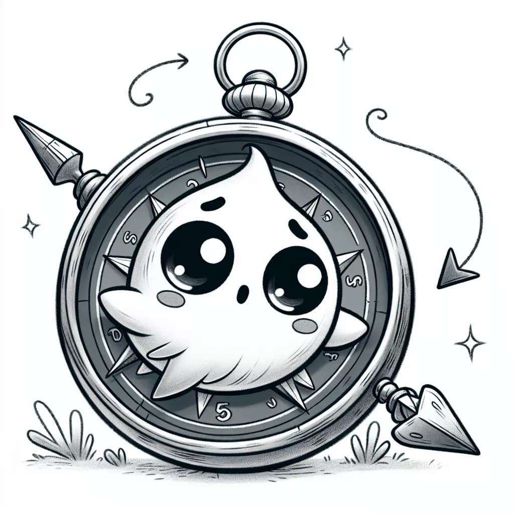 Page de Coloriage Imprimable de Boussole Magique