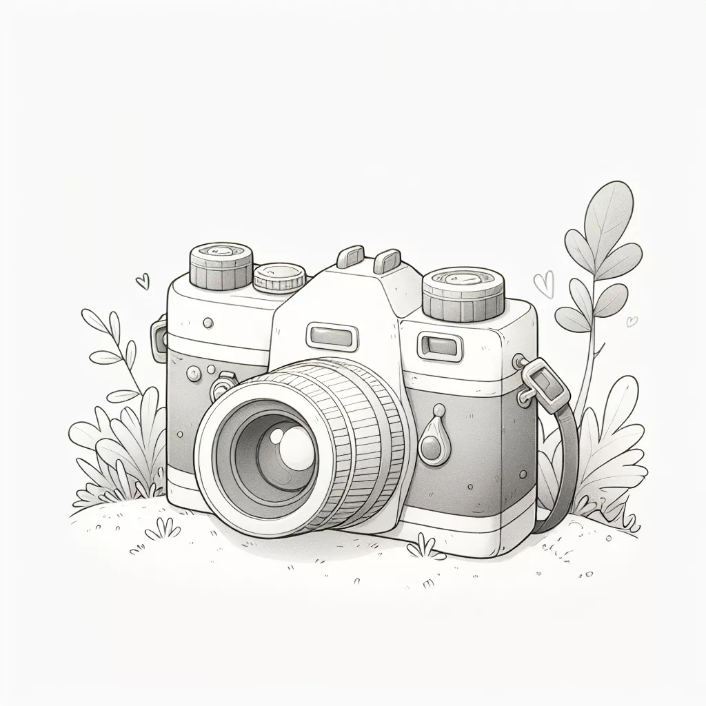 Page de coloriage imprimable d’un appareil photo