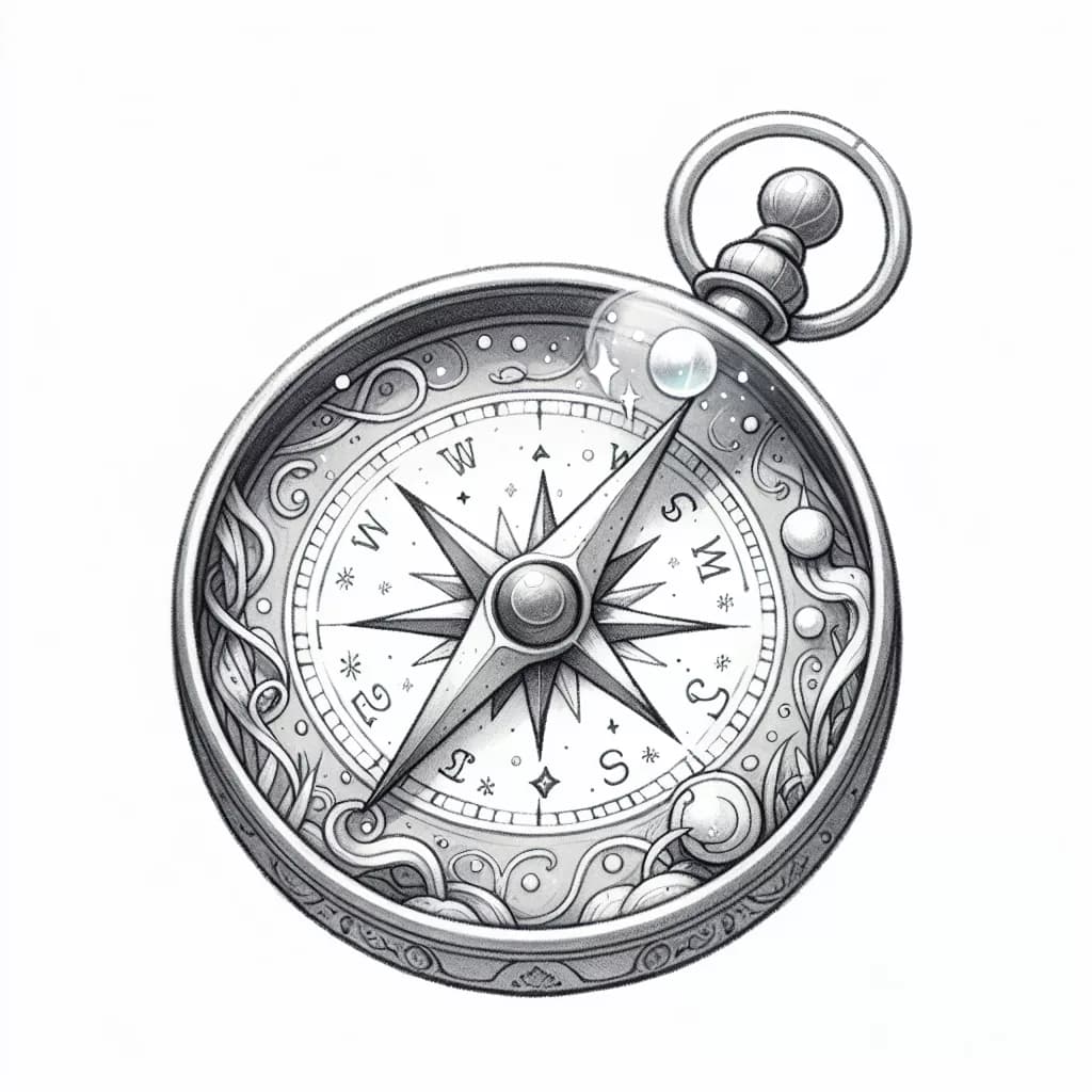 Магически компас за принтиране и оцветяване