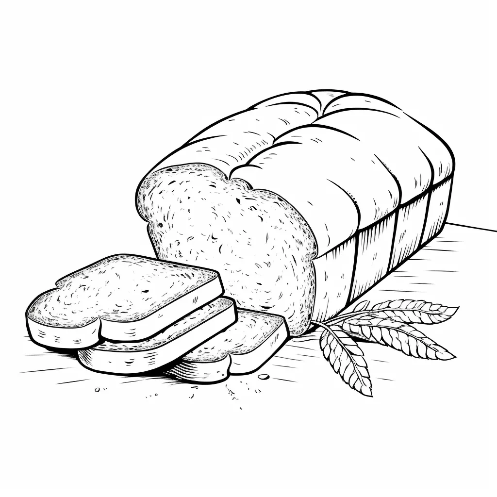 Printable Coloring Page of Bread