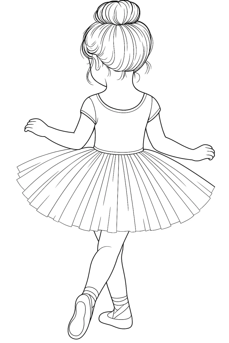 Малка балерина в балетна поза