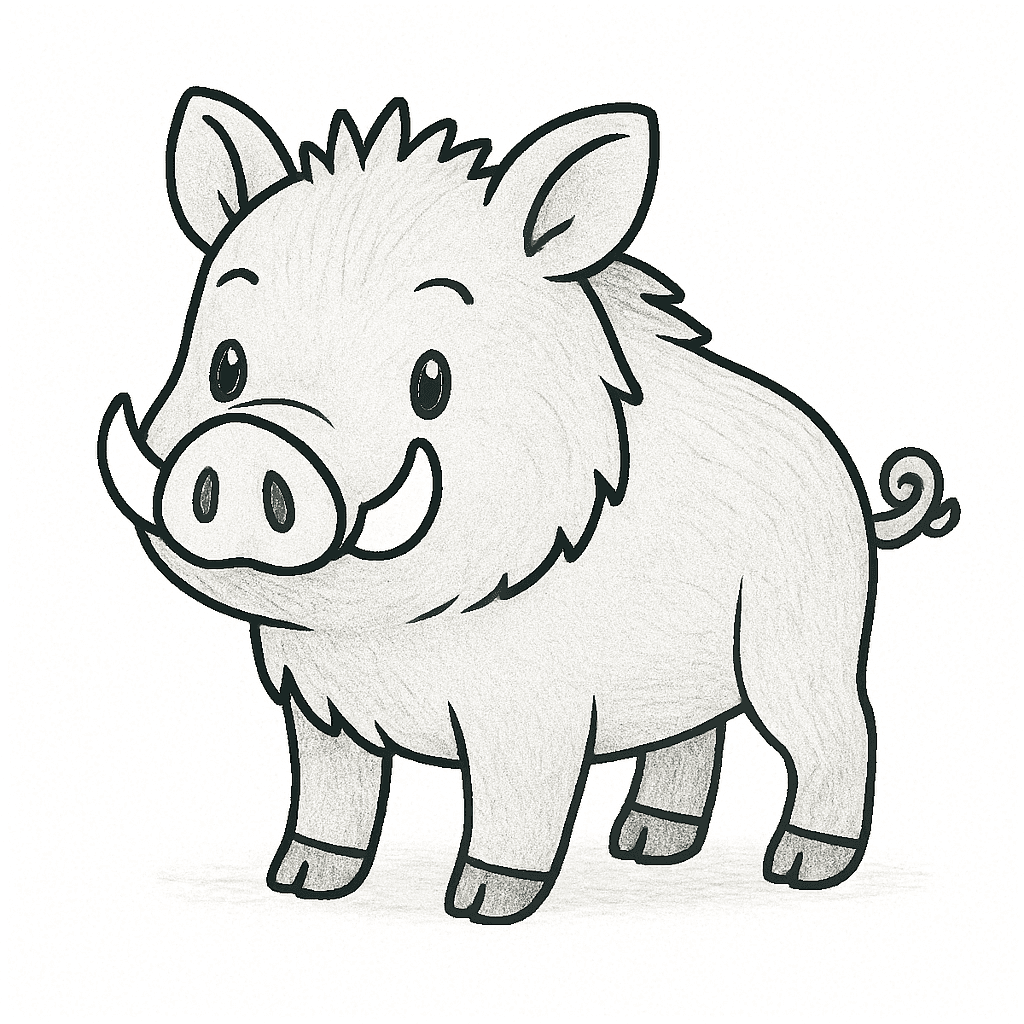 Cinghialetto da colorare