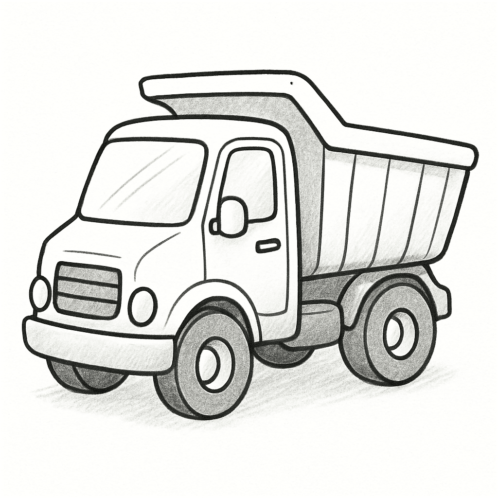 Картинка самосвала для раскрашивания