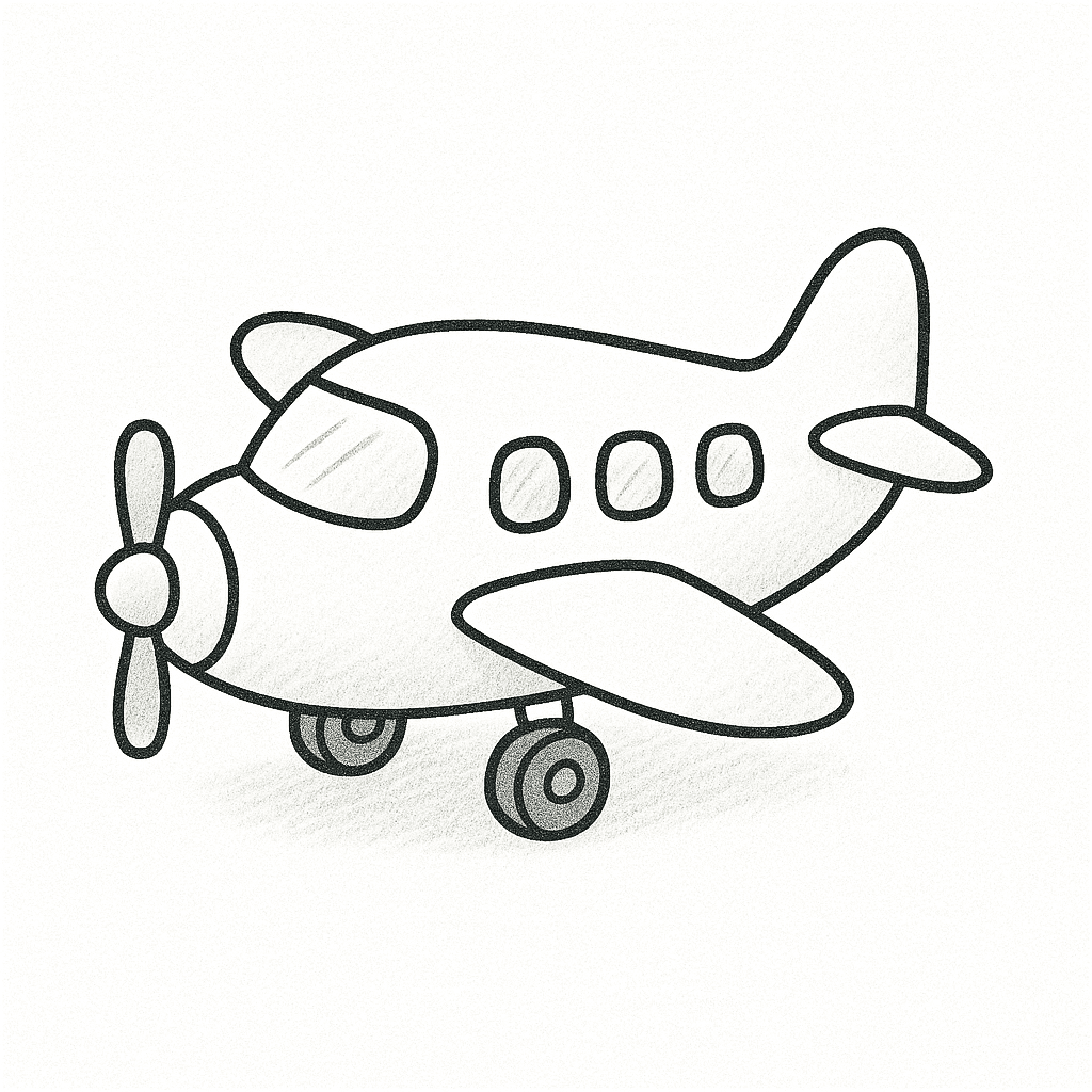 Рисунка на самолет за оцветяване