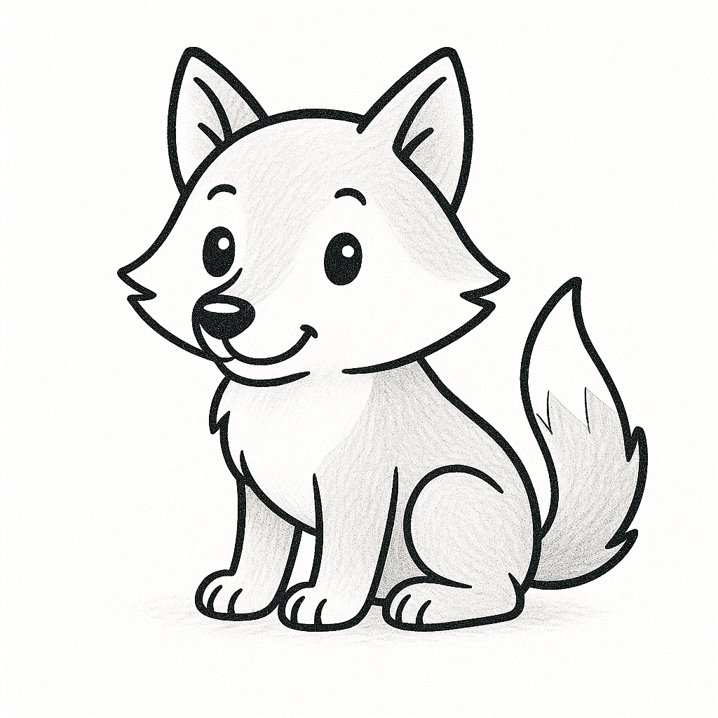 Малко вълче за оцветяване