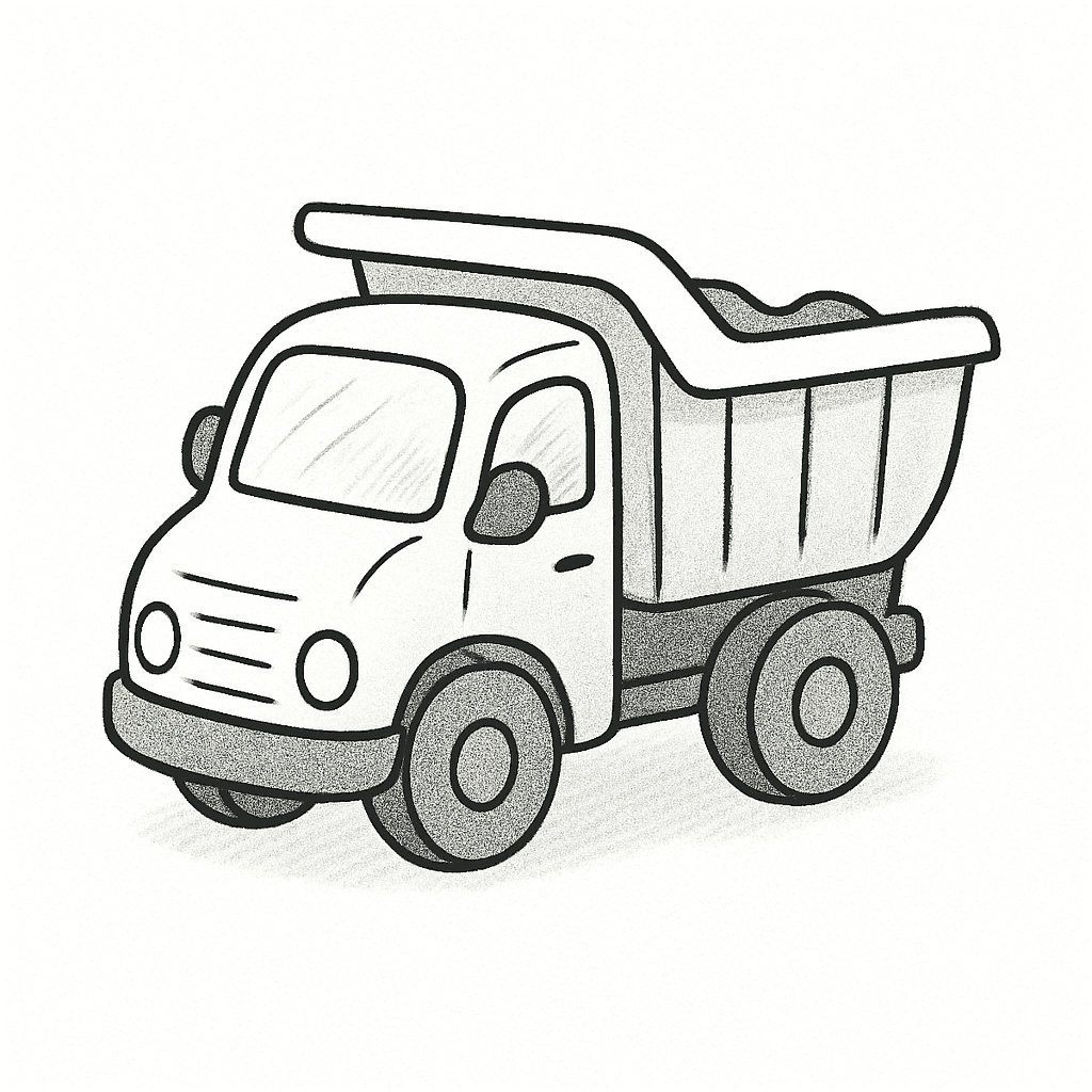 Эскиз грузовика для раскрашивания