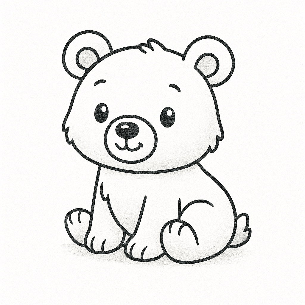 Disegno di un piccolo orso da colorare