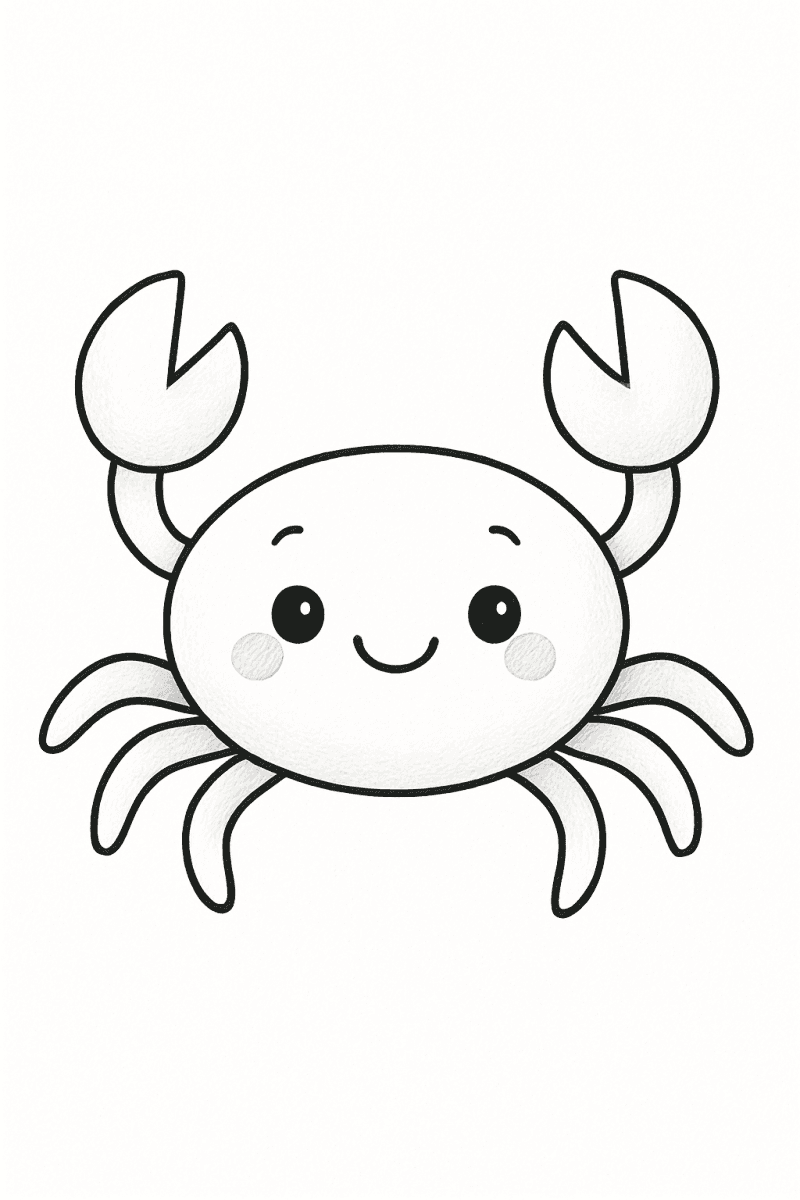 Рисунка на сладък рак за оцветяване