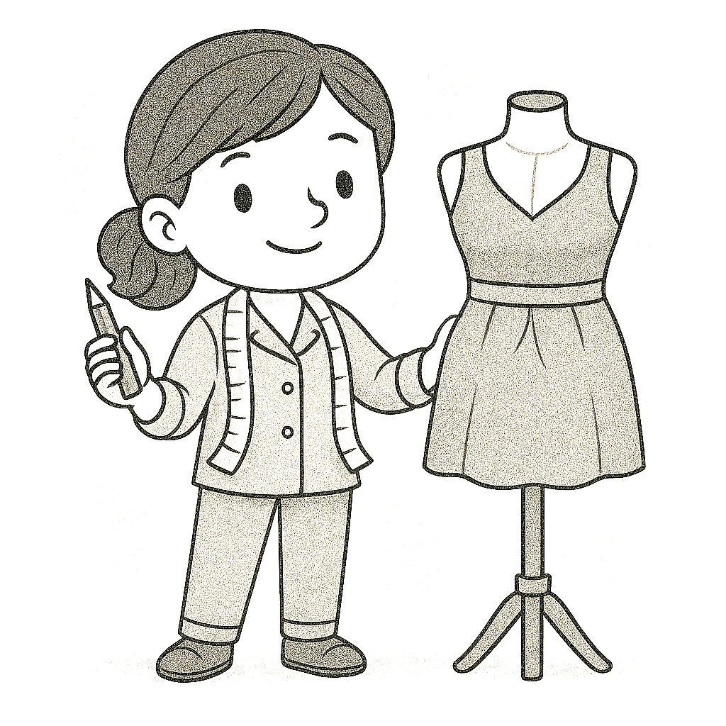 Молодой модный дизайнер держит карандаш возле манекена