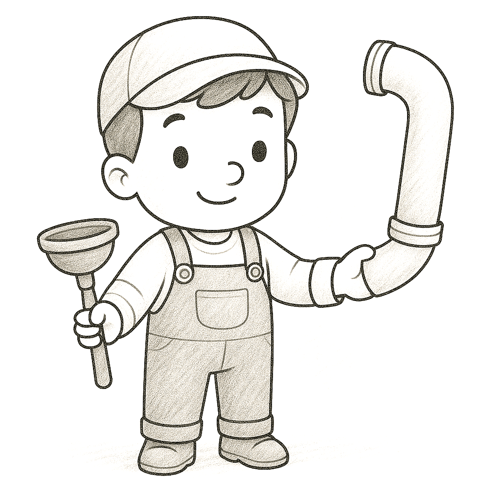 Весел водопроводчик с инструменти за оцветяване