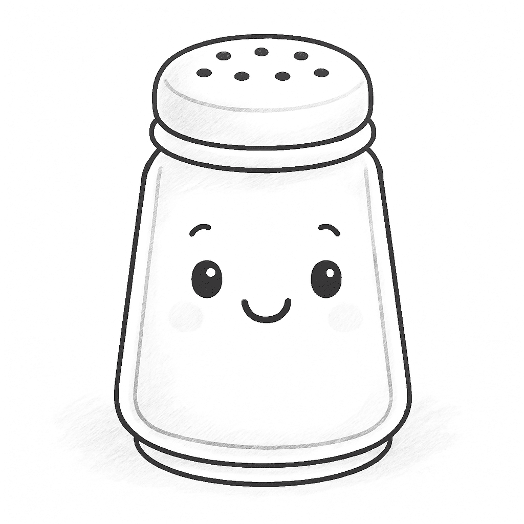 Симпатична илюстрация на солничка за оцветяване