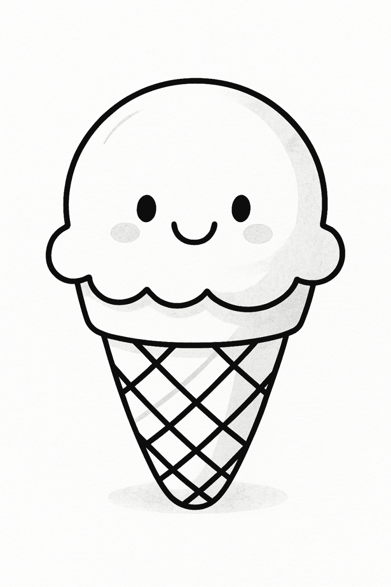 Усмихнат сладолед за оцветяване