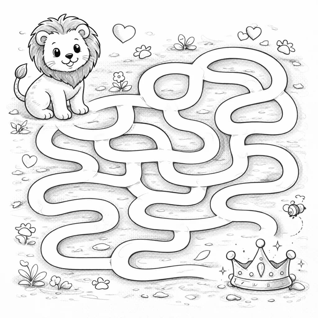 Лабиринт с маленьким львом и кроной