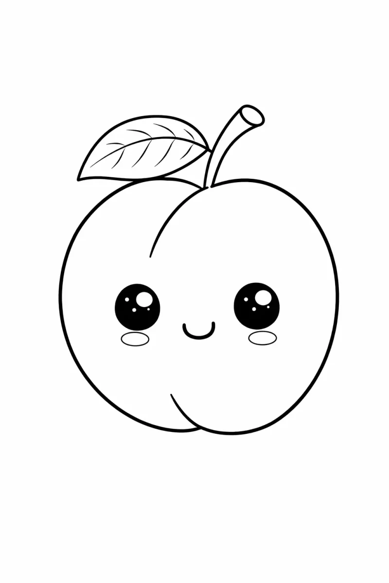 лесна страница за оцветяване на сливи за печат прост лист за оцветяване на плодове за малки деца