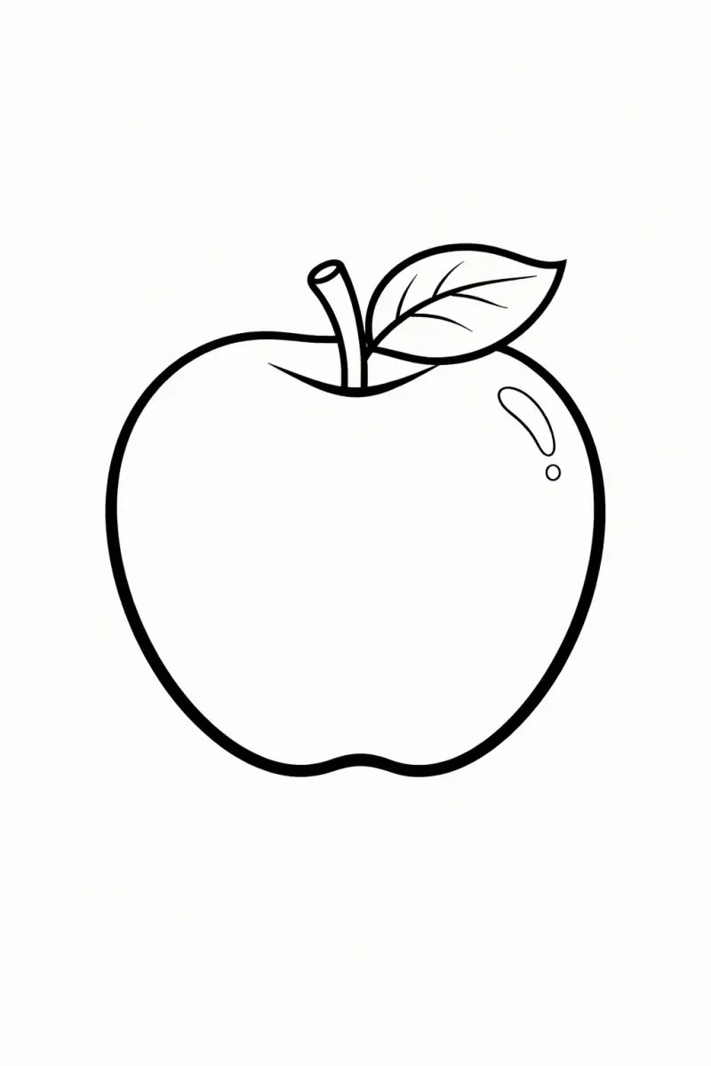 лесна ябълка за оцветяване за малки деца проста картинка за оцветяване с плод за печат